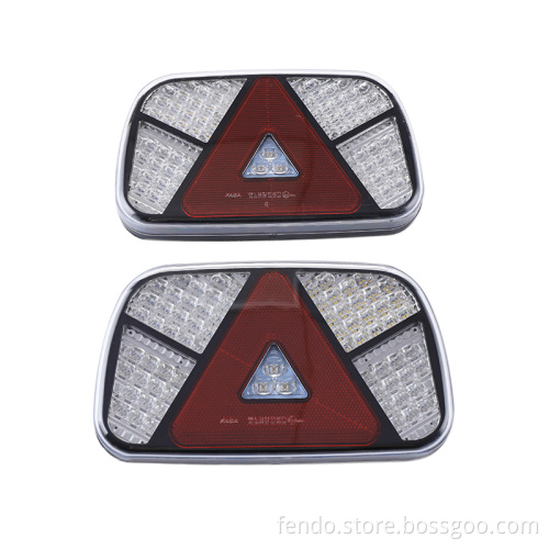 Universal Waterproof IP67 Amber Red Square 12V-24V Trailer Truck LED Tail Light